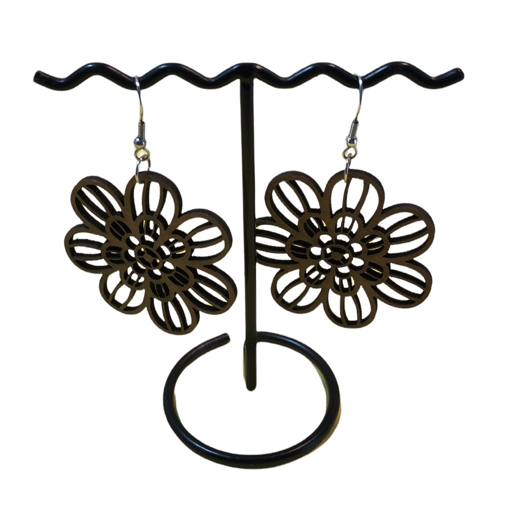 New earrings, wood cut, many different designs.